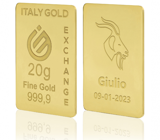 Sztabka złota ze znakiem zodiaku Koziorożec 24kt 20gr IGE GOLD